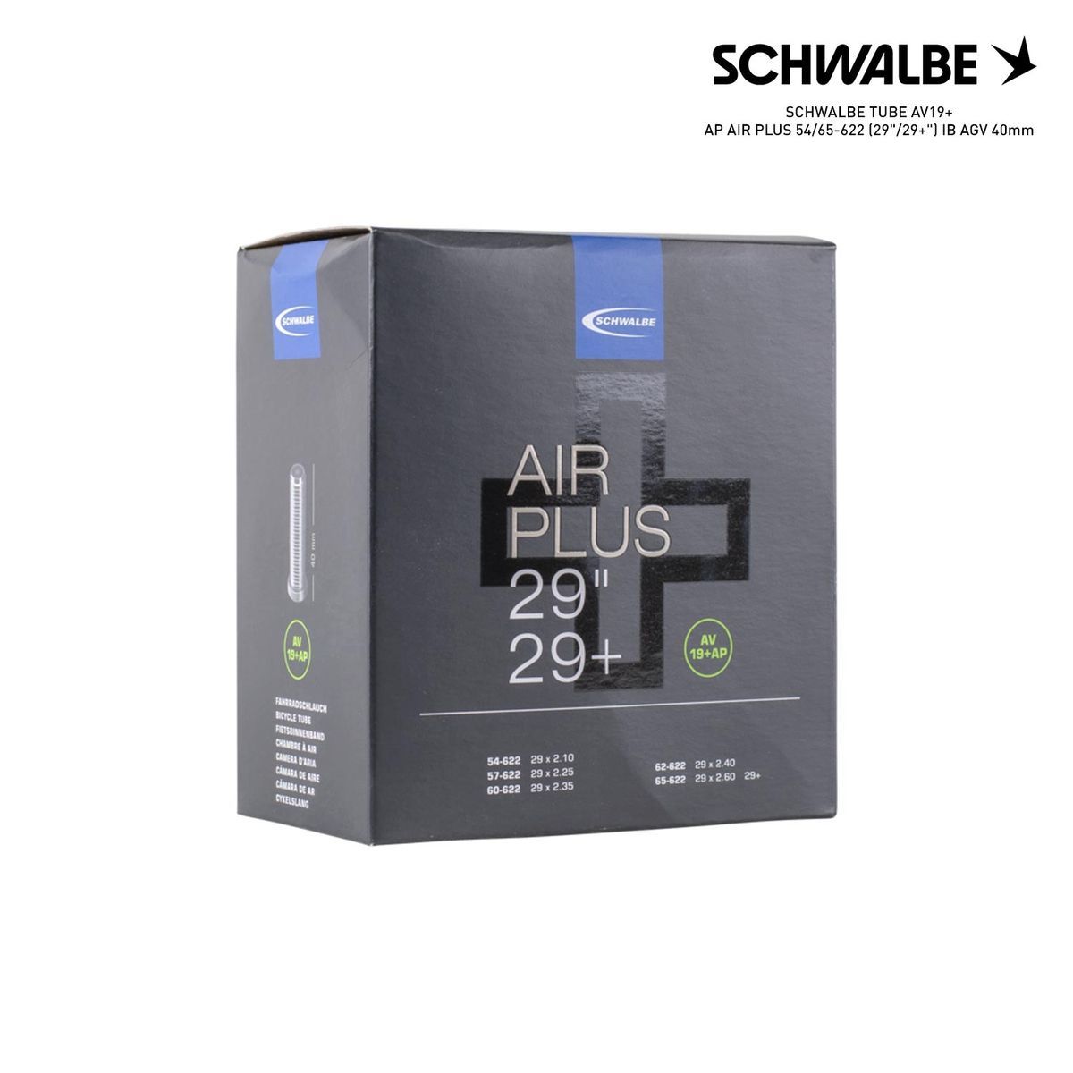 SCHWALBE TUBE AV19+AP AIR PLUS 54/65-622 (29"/29+") IB AGV 40mm