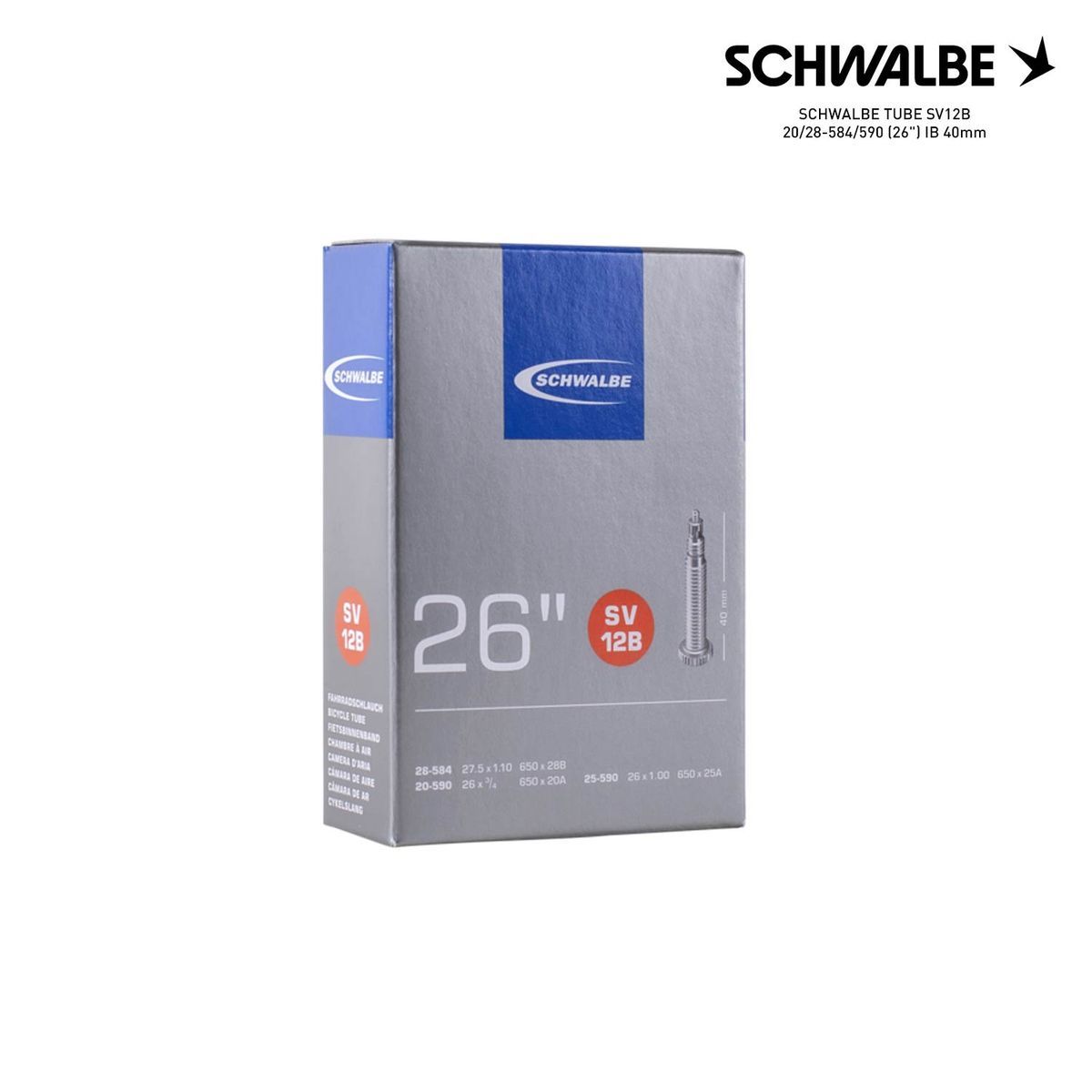 SCHWALBE TUBE SV12B 20/28-584/590 (26") IB 40mm