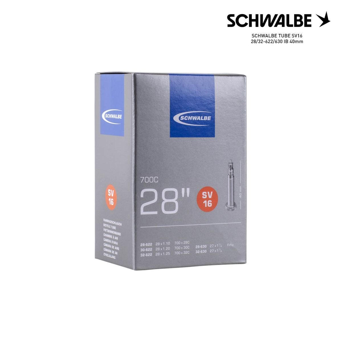 SCHWALBE TUBE SV16 28/32-622/630 IB 40mm
