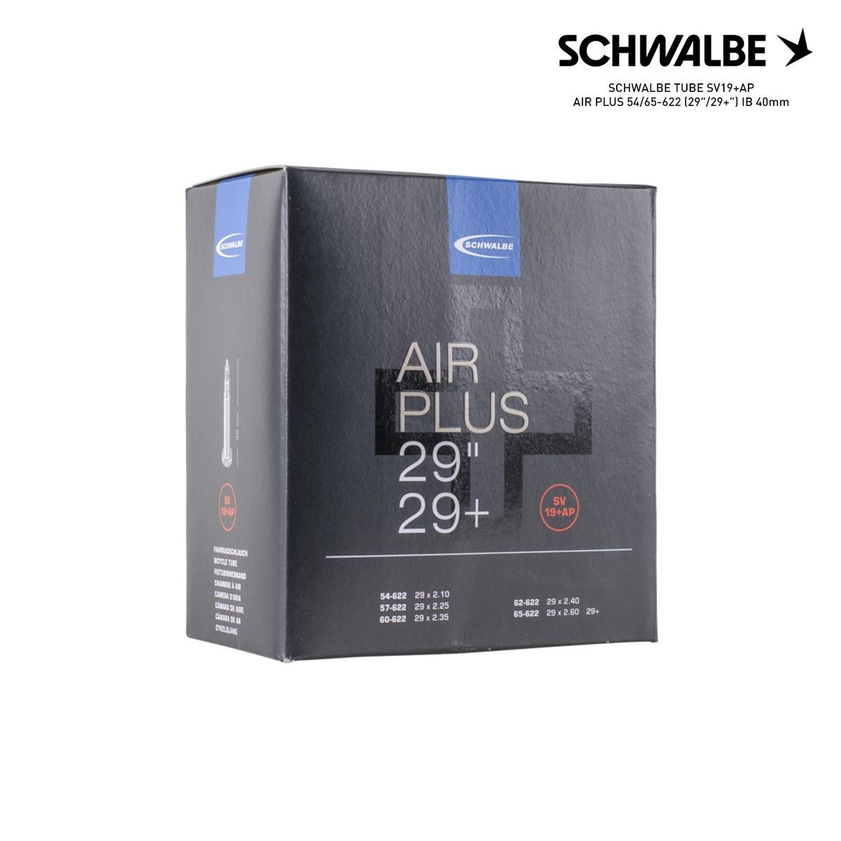 SCHWALBE TUBE SV19+AP AIR PLUS 54/65-622 (29"/29+") IB 40mm
