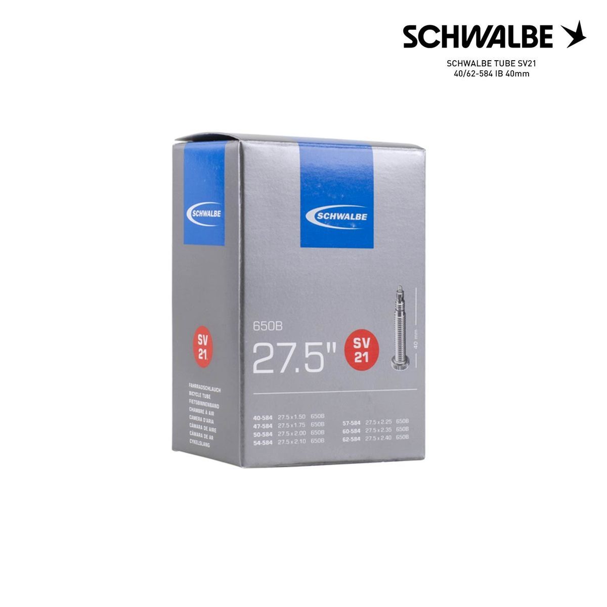 SCHWALBE TUBE SV21 40/62-584 IB 40mm