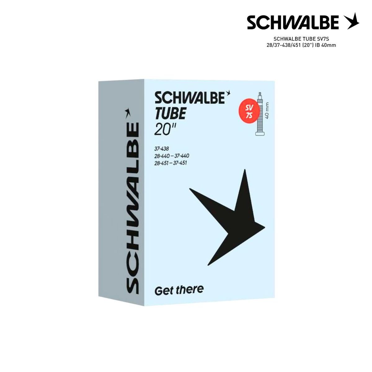 SCHWALBE TUBE SV7S 28/37-438/451 (20") IB 40mm