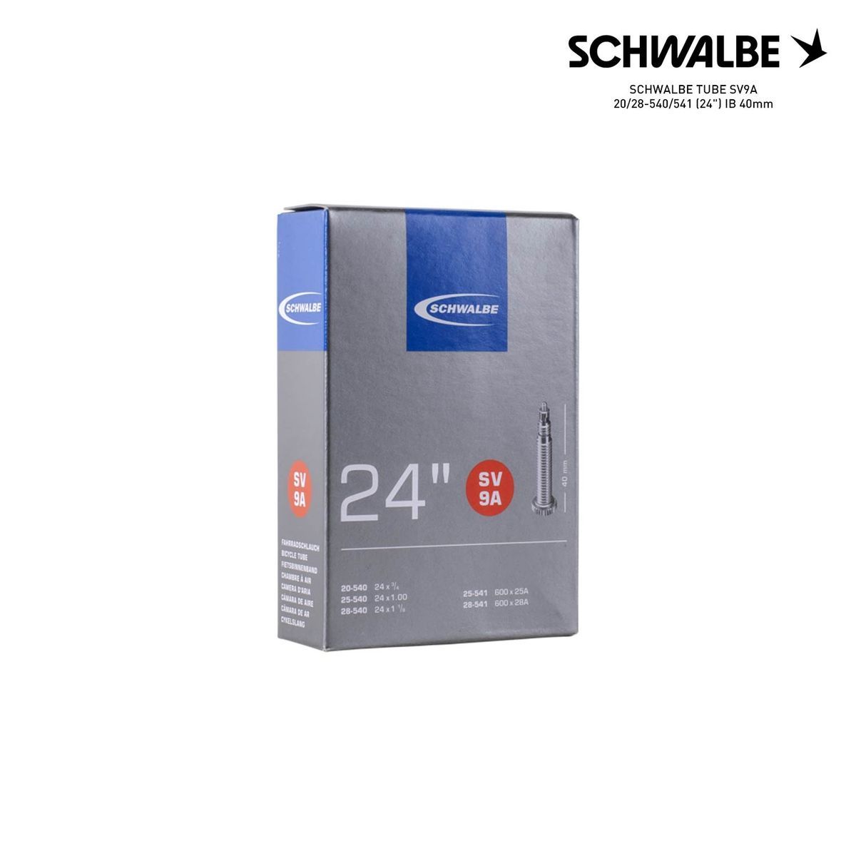 SCHWALBE TUBE SV9A 20/28-540/541 (24") IB 40mm