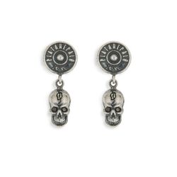 SE002X Pendientes Plata de Palo Skull