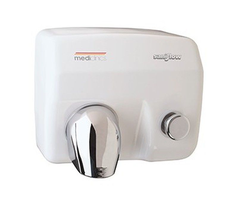 Secador de manos saniflow manual Acero Esmalte vitrificado Blanco E88 Mediclinics