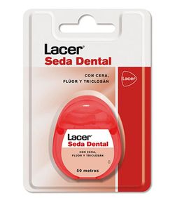 Seda dental lacer con cera, flúor y triclosán