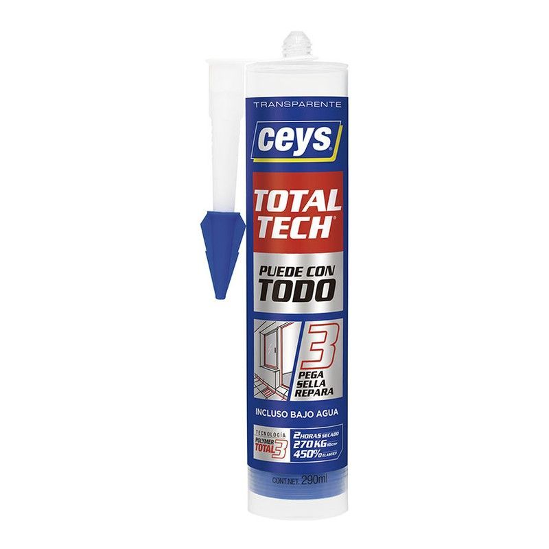 Sellador elástico CEYS TOTAL-TECH. Adhesivo Sell Total Tech 290 Ml.Trans.