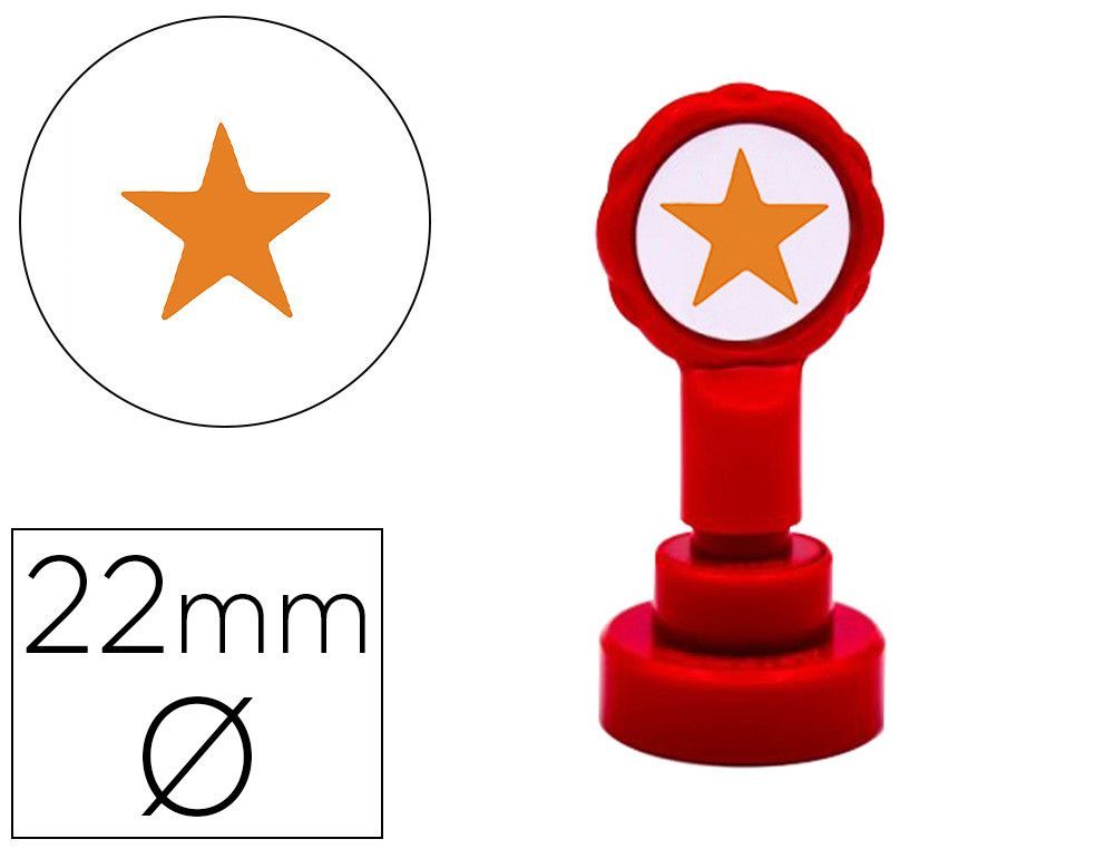 Sello artline emoticono estrella color oro 22 mm diametro