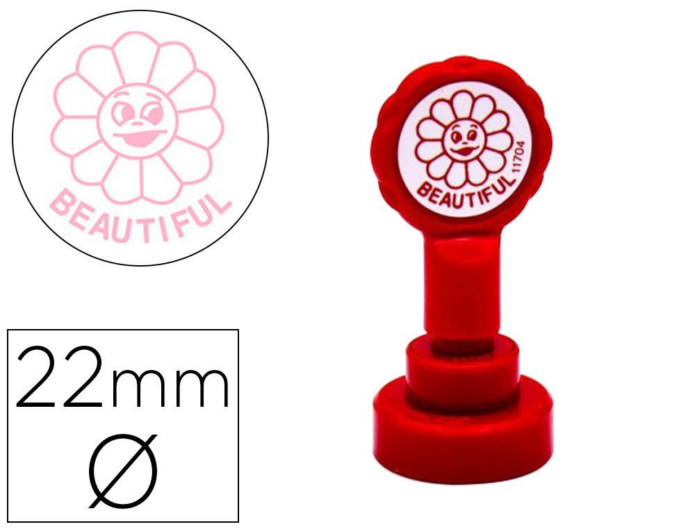 Sello artline emoticono precioso color rosa 22 mm diametro