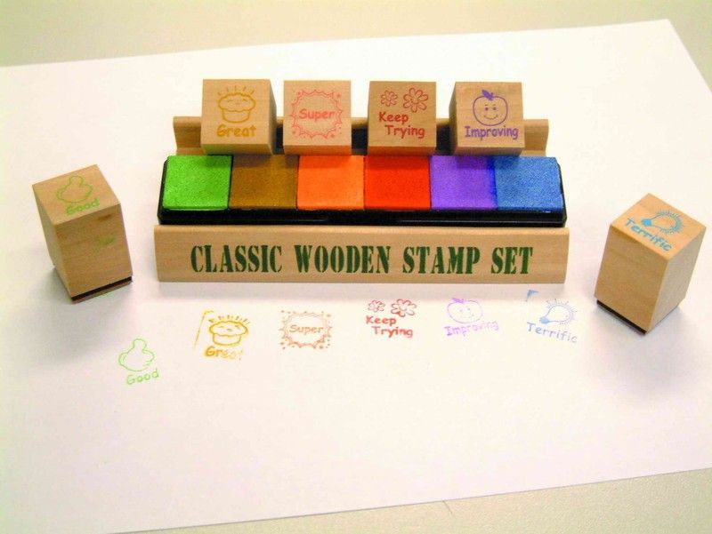 Sellos madera motivacionales inglés