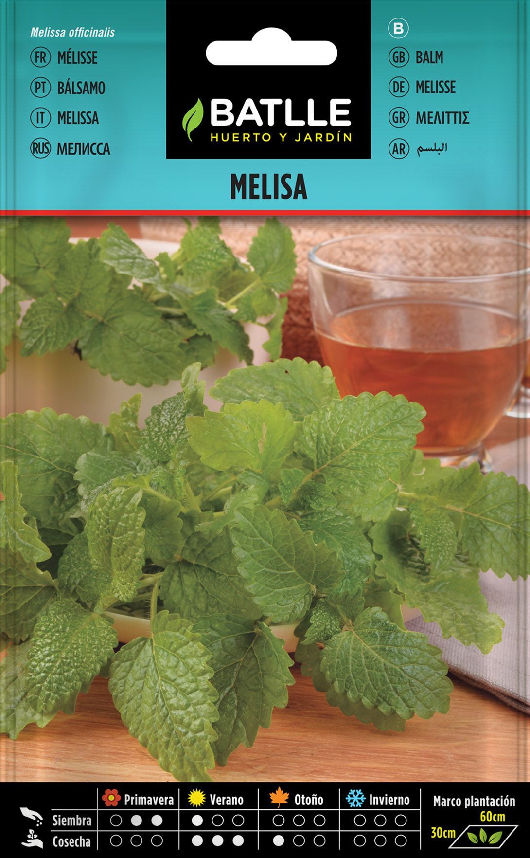 Semilla aromática de melisa, erva cidreira