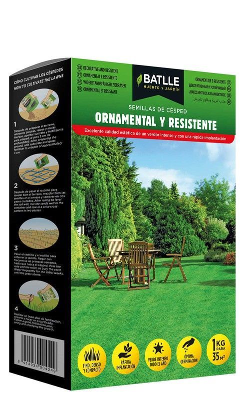Semilla de césped ornamental y resistente