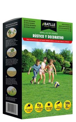 Semilla de césped rústico y decorativo.