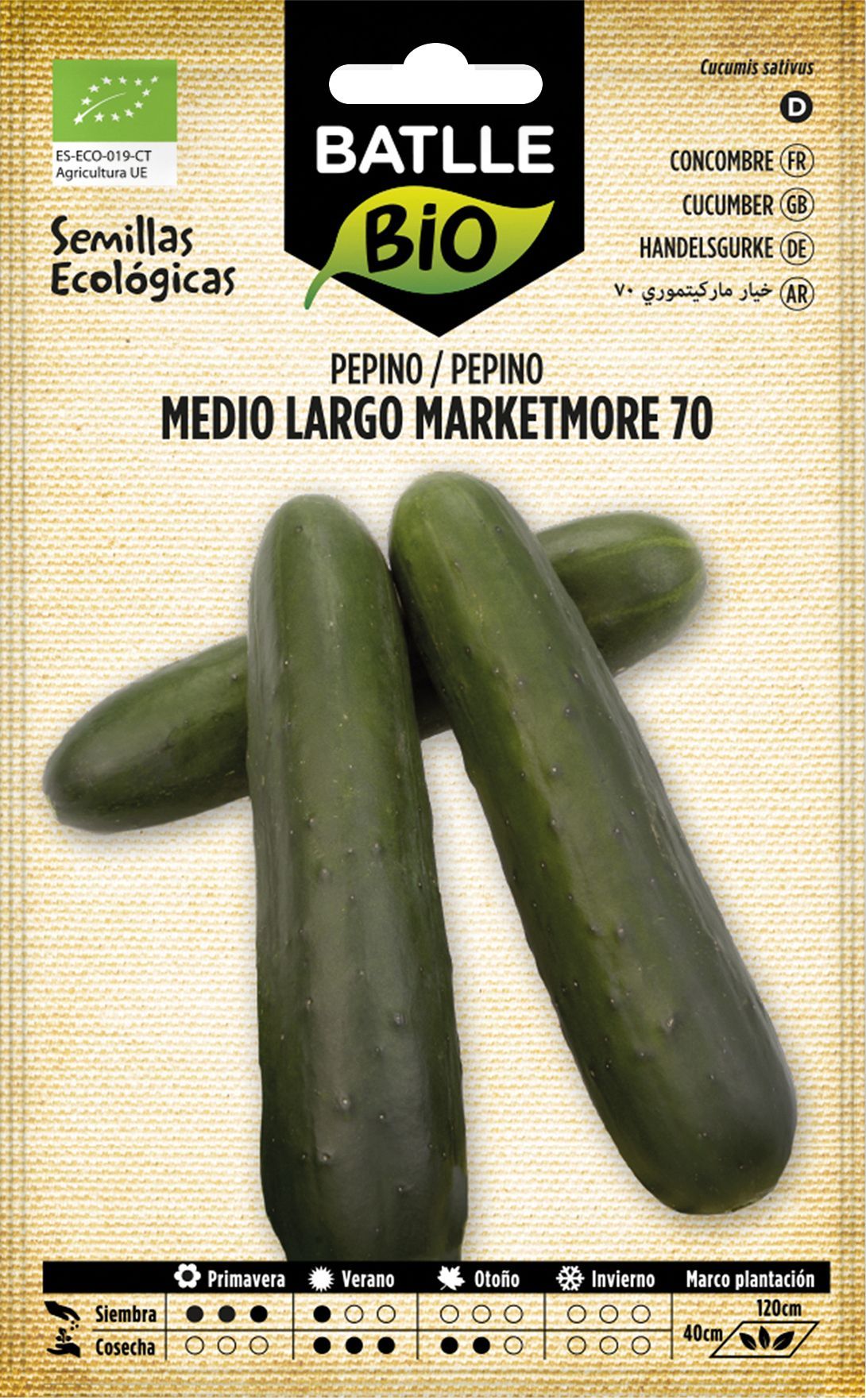 Semilla ecológica de pepino marketmore