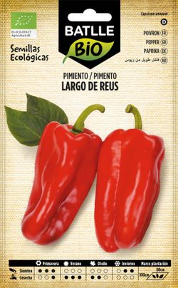 Semilla ecológica de pimiento largo de reus, pimento