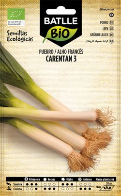 Semilla ecológica de puerro grueso carentan 3, alho porro