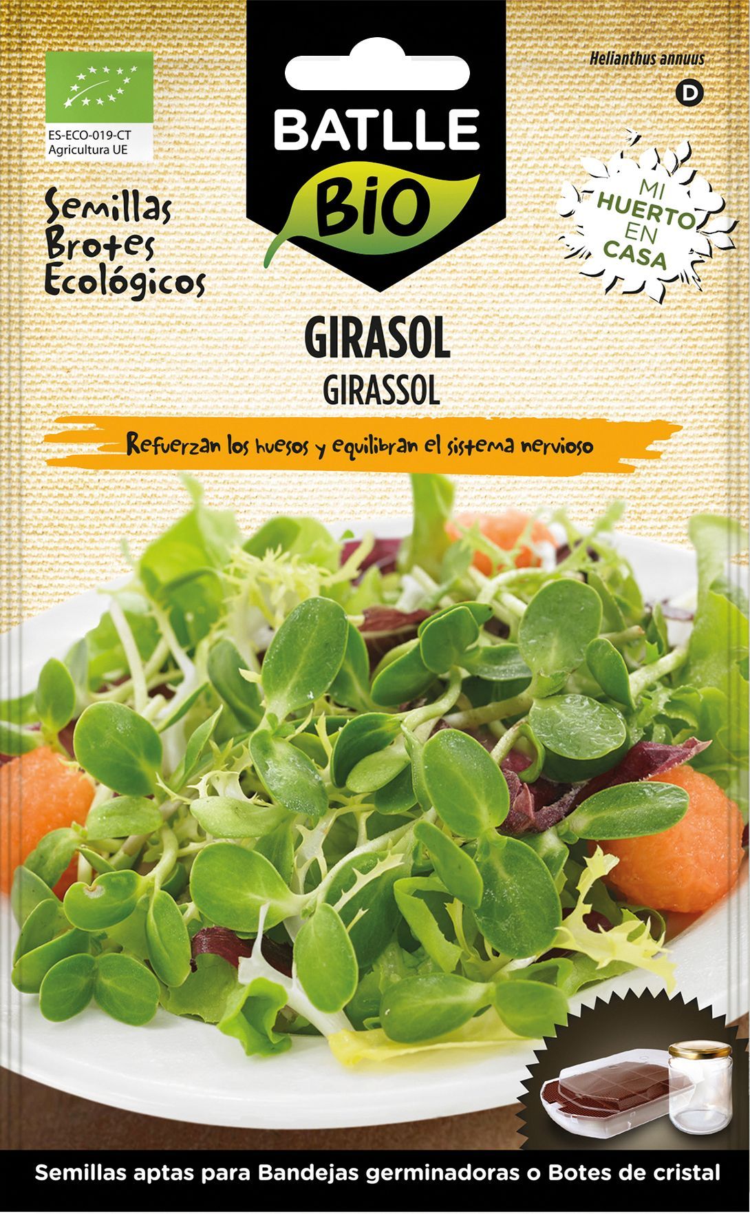 Semilla ecológica para germinar girasol