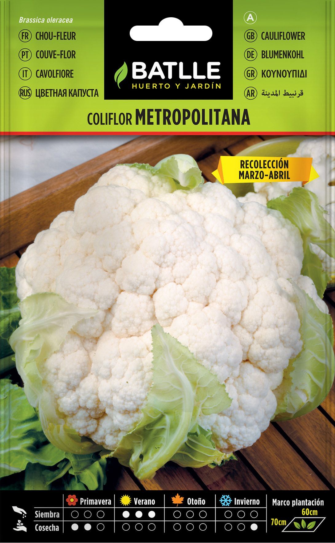 Semilla hortícola de coliflor metropolitana