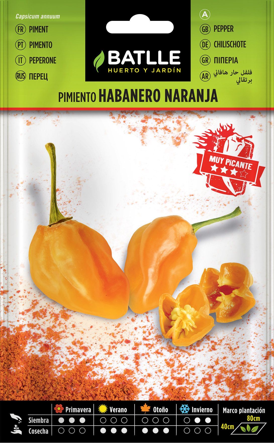 Semilla hortícola de pimiento habanero naranja