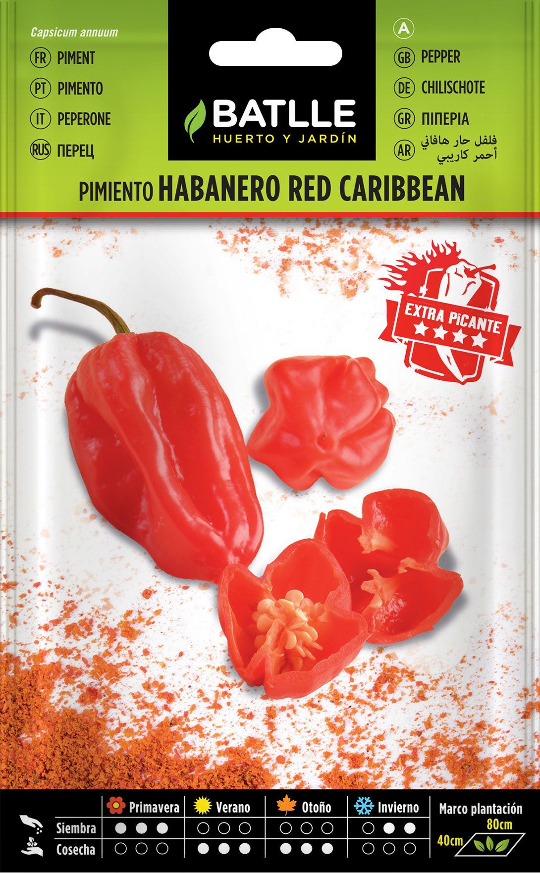 Semilla hortícola de pimiento habanero red caribean