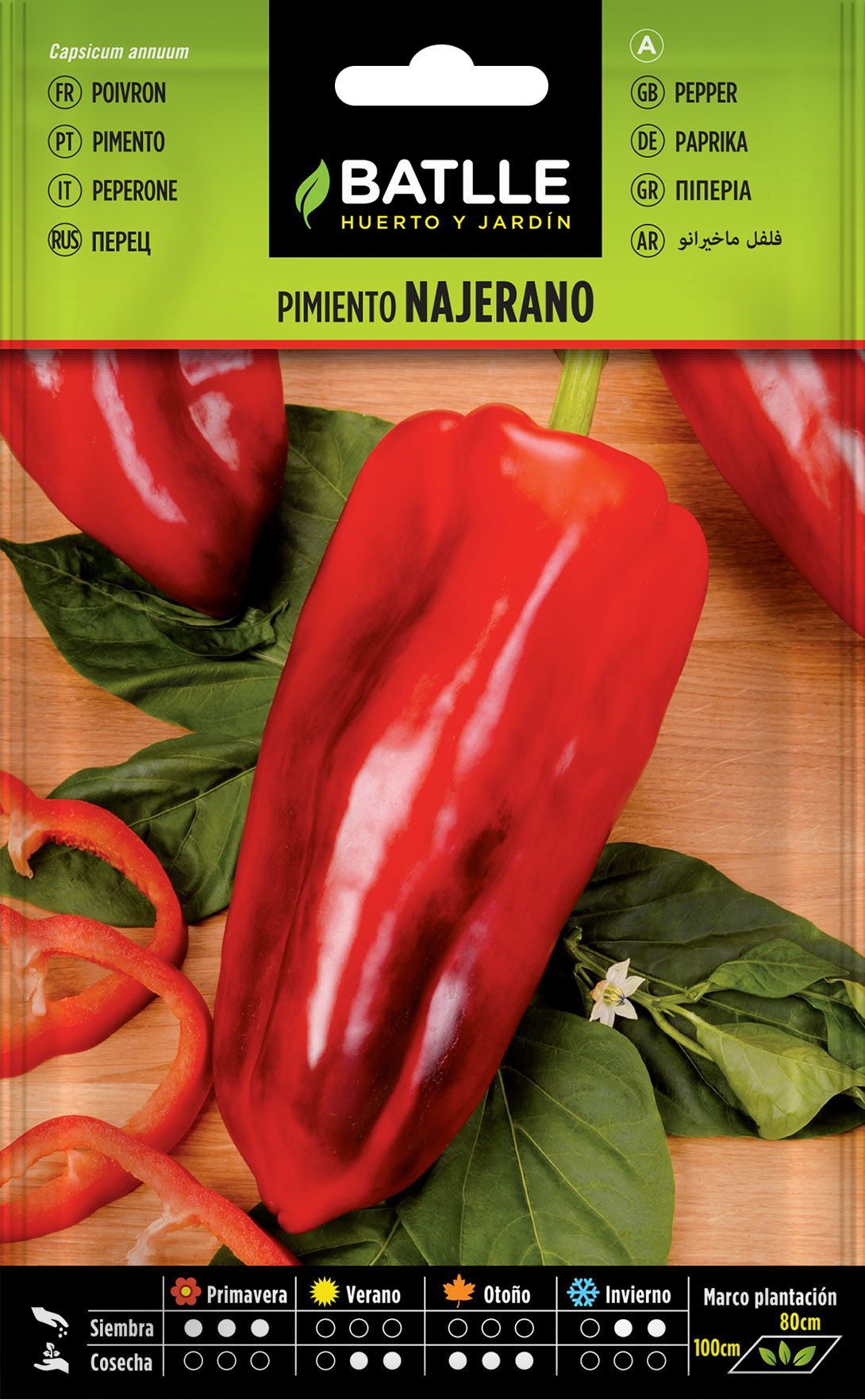 Semilla hortícola de pimiento rojo najerano, pimento vermelho, capsicum annuum