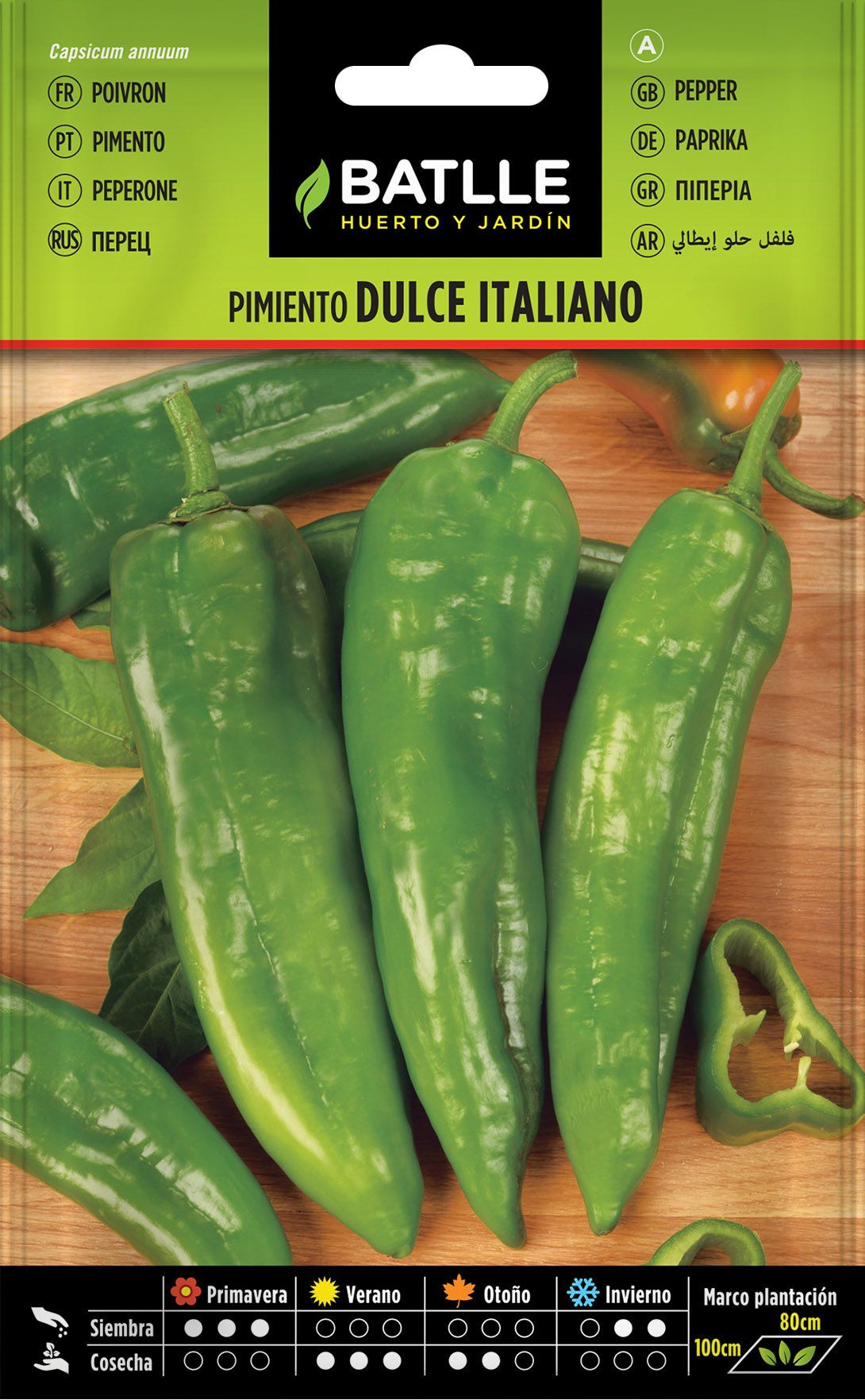 Semilla hortícola de pimiento verde dulce italiano para freír