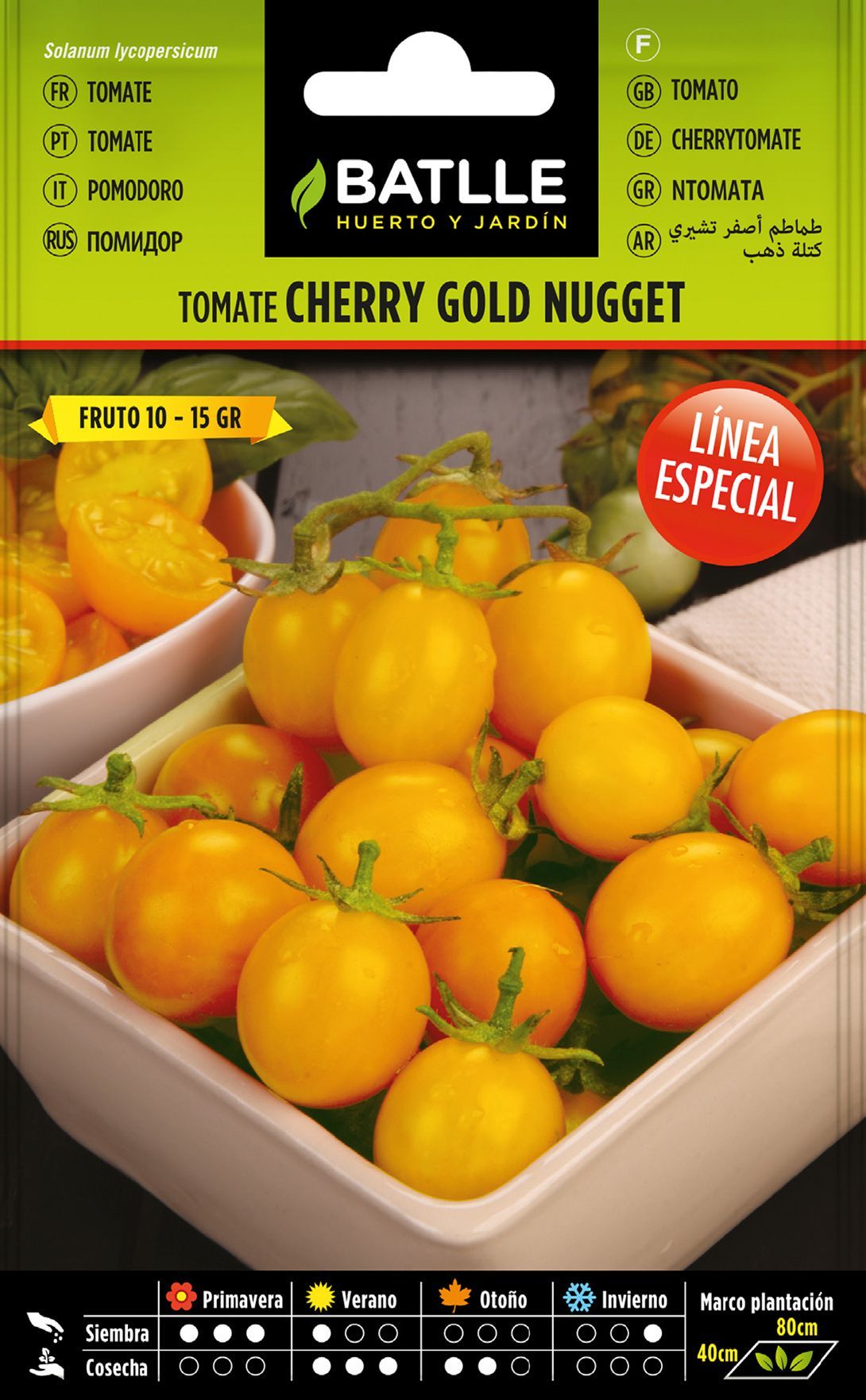 Semilla hortícola de tomate amarillo cherry gold nugget