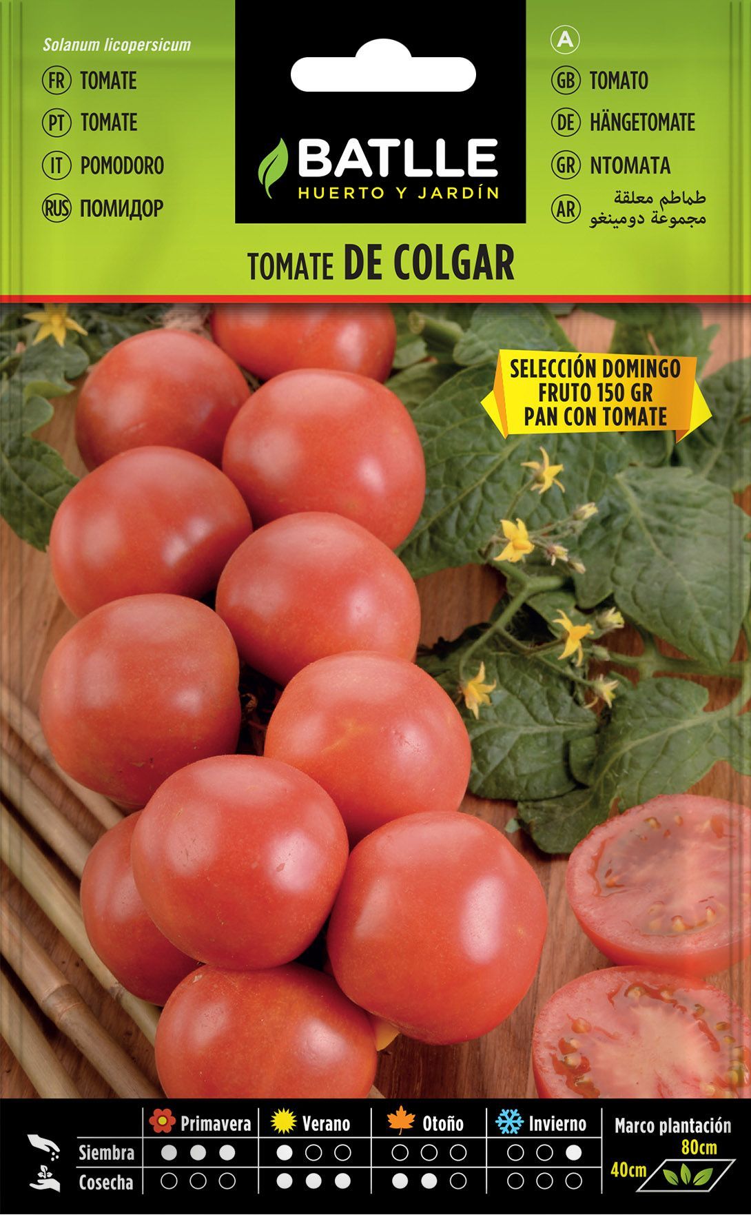 Semilla hortícola de tomate de colgar sel. domingo