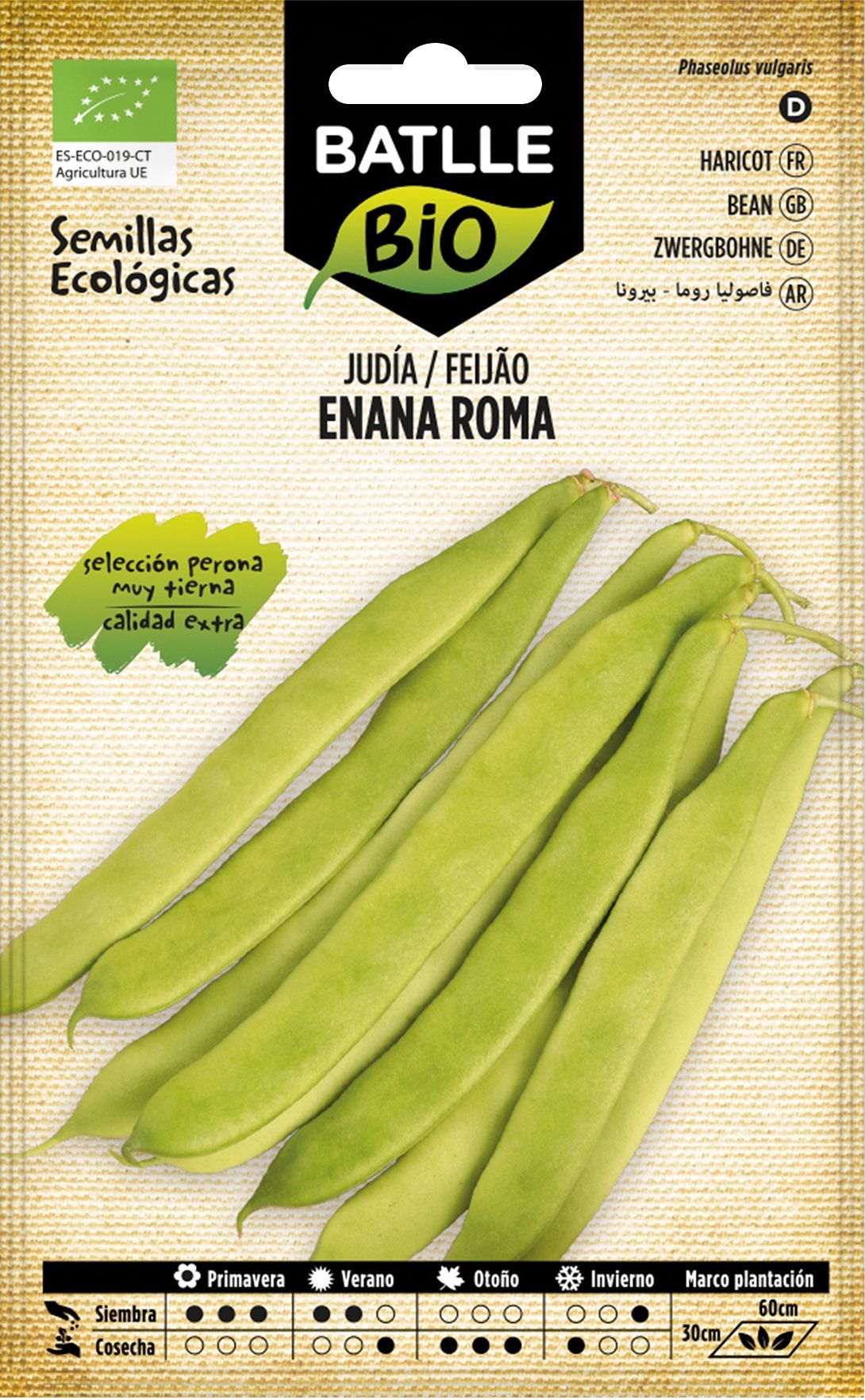 Semillas de judía ecológica enana roma 2