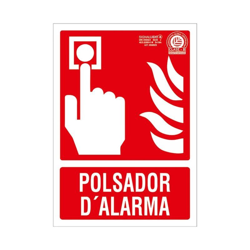 Señal 210X297 Pvc Polsador D'Alarma