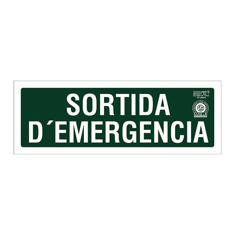 Señal 210X297Pvc Sortida D'Emergenc