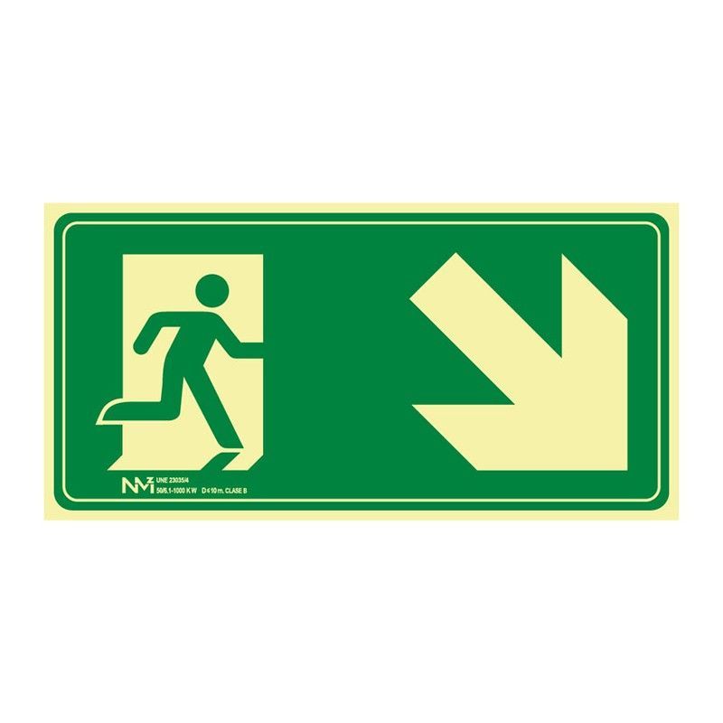Señal Ev Esca. Abajo Derecha Pvc 0,7mm