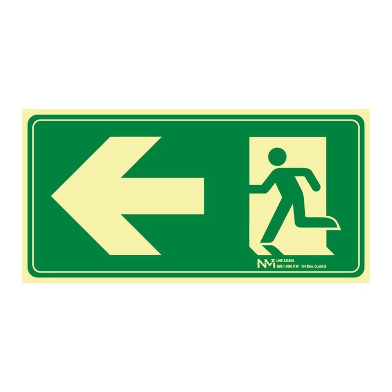 Señal Evacu. Flecha Izquierda Pvc 0,7mm