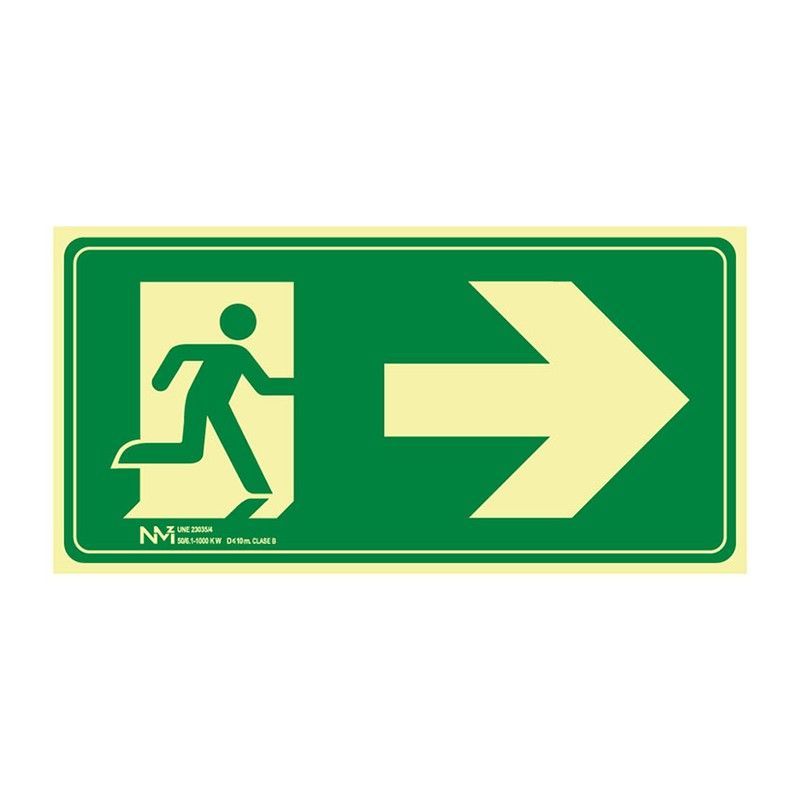 Señal Evacua.Flecha Derecha Pvc 0,7mm