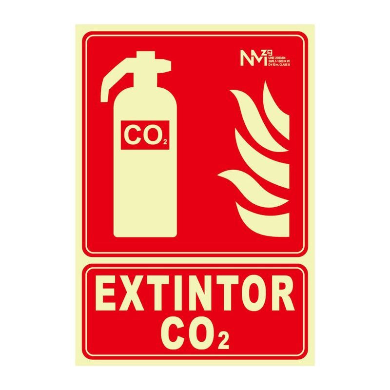 Señal Extintor Co2 Pvc 0,7 210x300mm