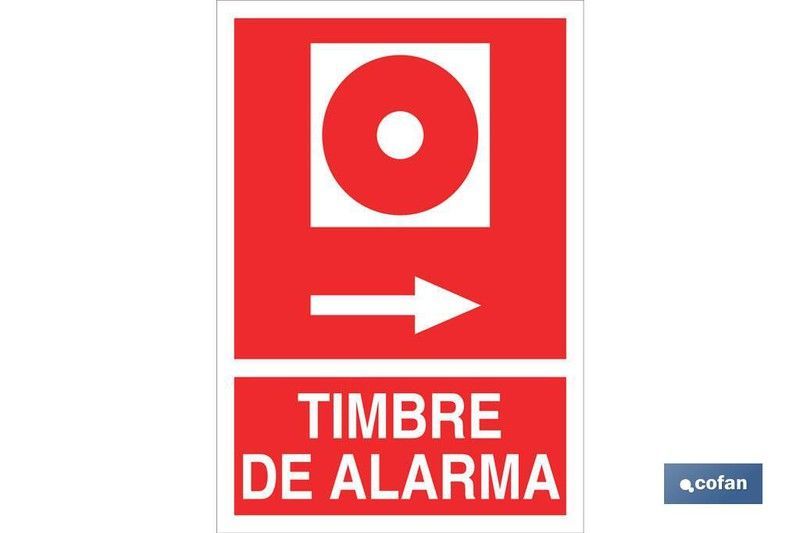 Señal luminiscente de socorro Timbre de alarma. Tamaño a elegir, Referencia SO20LU