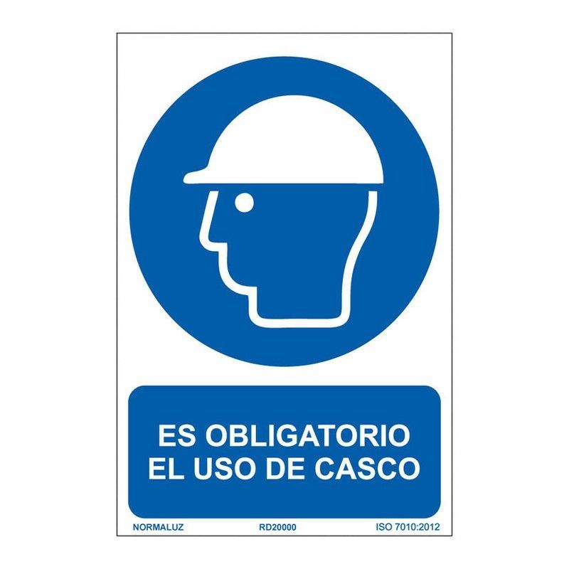 Señal Oblig Uso Del Casco  210x300mm