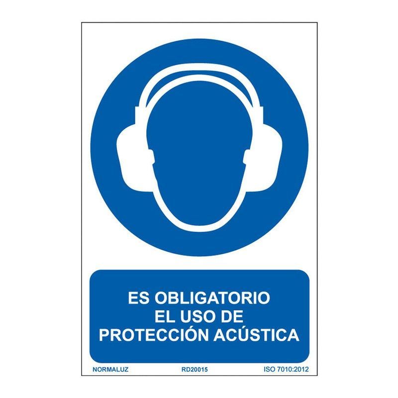 Señal Oblig Uso Protec. Acus.  210x300mm