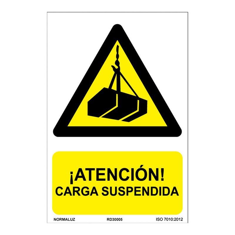 Señal Pelig Aten. Carga Suspen.210x300mm
