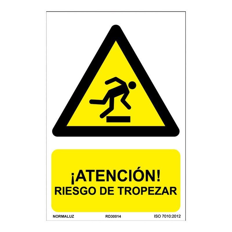 Señal Peligro Riesgo Tropezar 210x300mm