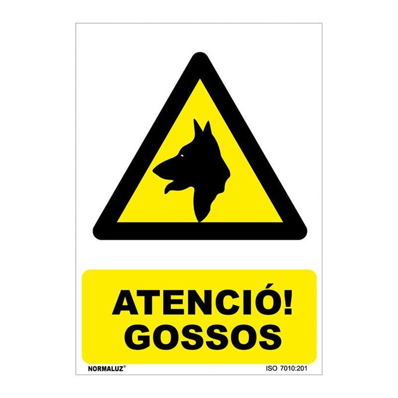 Señal Perill Gossos Pvc 0,7mm 210x300mm