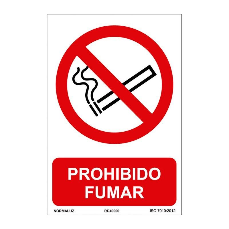 Señal Prohi Fumar Pvc 0,7mm 210x300mm