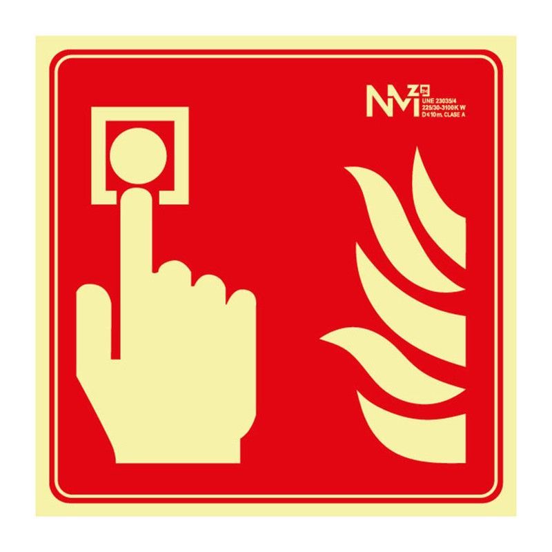 Señal Pulsador Pvc 1mm Clase A 210x210mm
