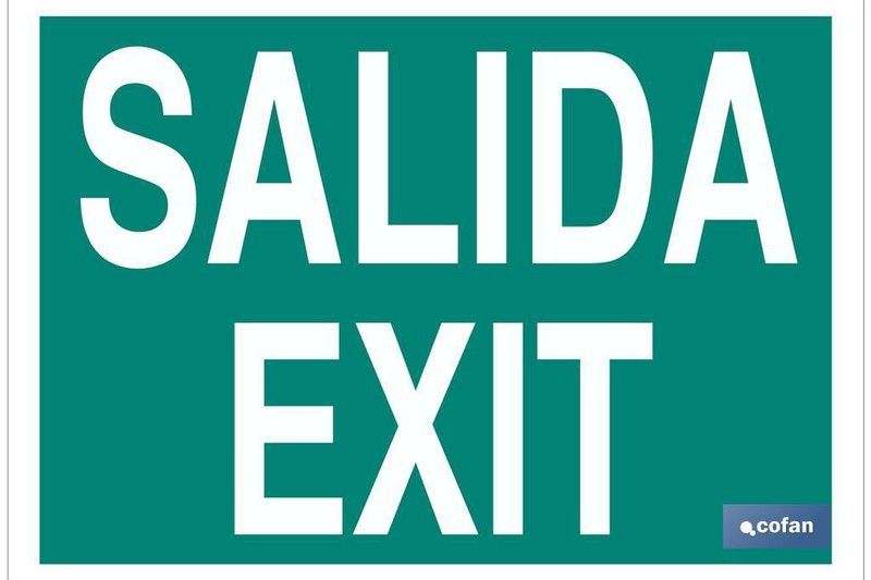 Señal Salida / Exit, Fotoluminiscente con texto. Referencia EV16LU.........