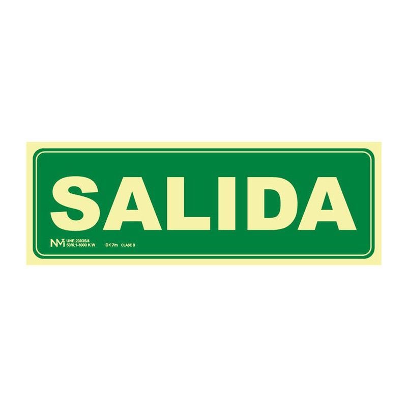 Señal Salida Pvc 0,7mm 105x300 Mm