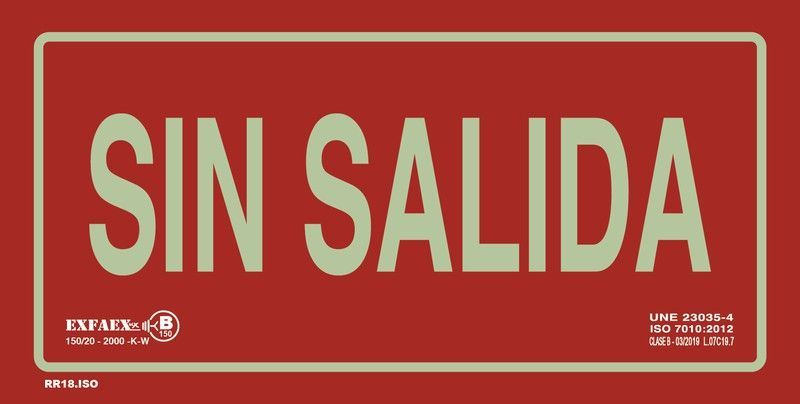 Señalización “Sin Salida” - RR18
