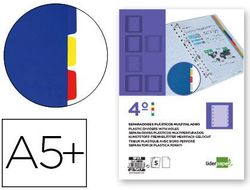 Separador Liderpapel Plastico Juego de 5 Separadores Cuarto 11 Taladros