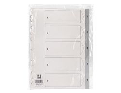 Separador numerico q-connect de plastico 1-5 (juego de 5 separadores din A4 multitaladro)