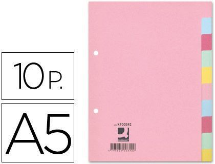 Separador Q-Connect Cartulina Juego de 10 Separadores Din A5