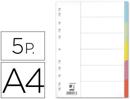 Separador Q-Connect Cartulina Juego de 5 Separadores Din A4 -Multitaladro